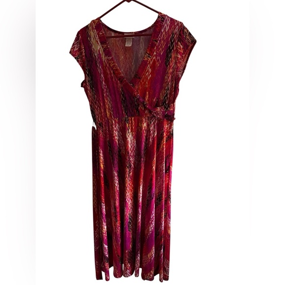 Olivia Matthews Chevron Print Maxi Dress โ Size PXL - Picture 1 of 9